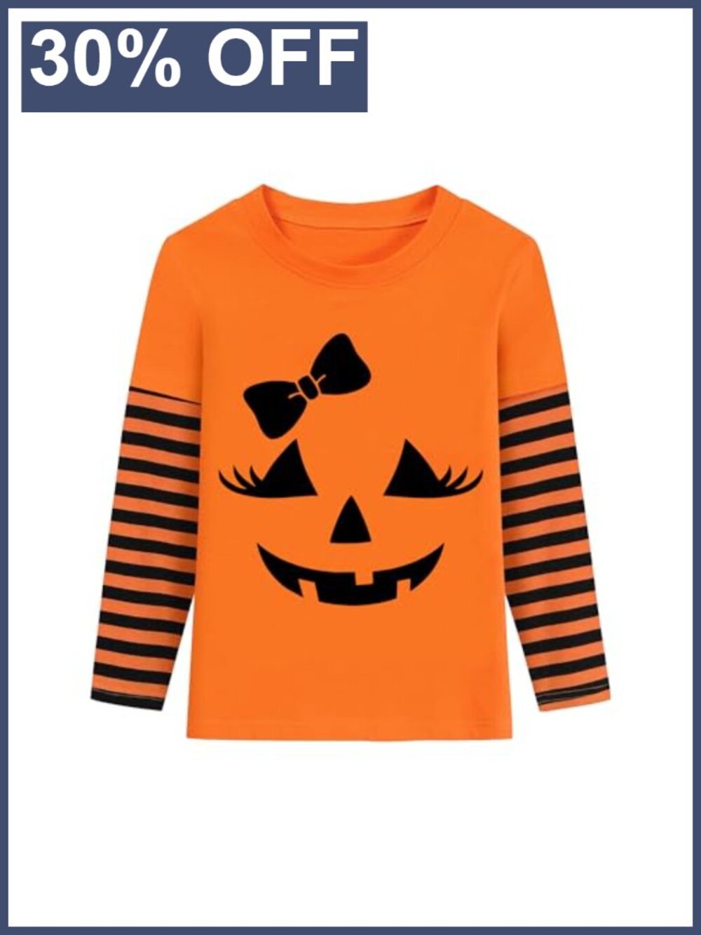 Kids Halloween Tee Skeleton Pumpkin Glow Dark Long Sleeve